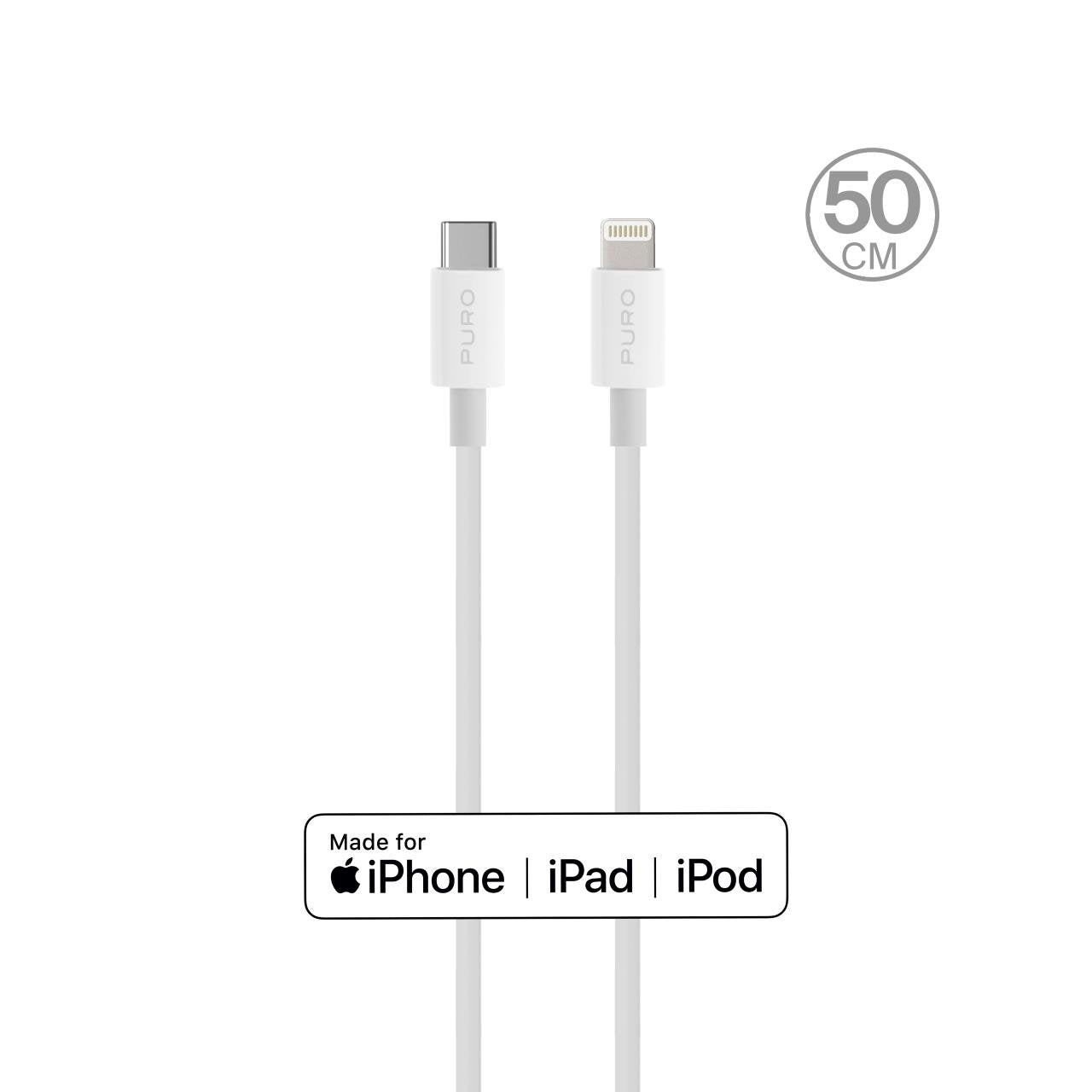 Cavo di ricarica e sincronizzazione da USB-C a Lightning 50 cm