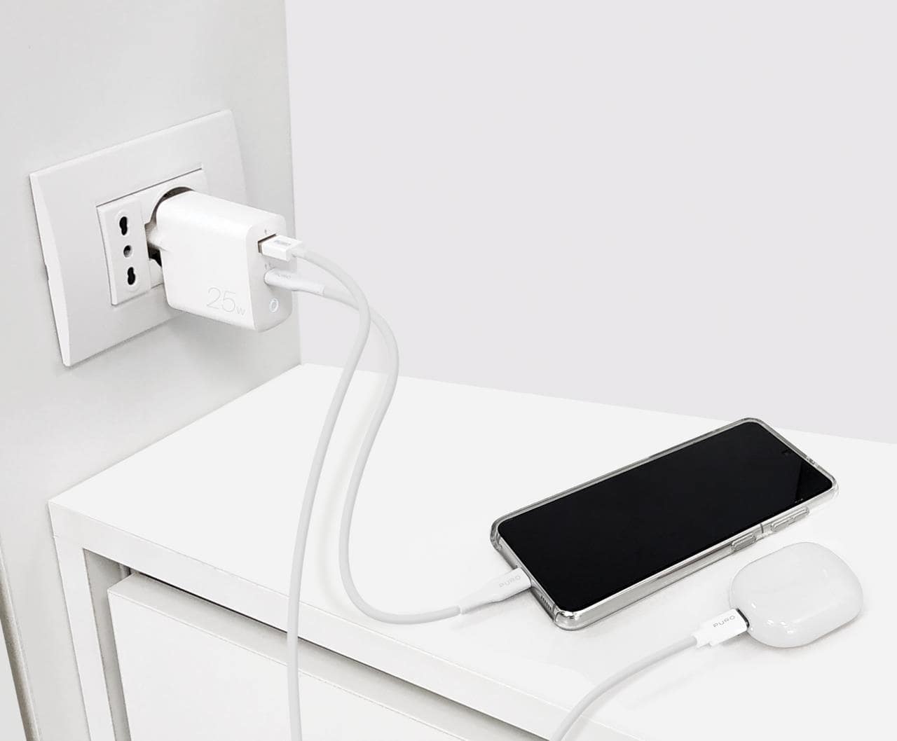 Wall Charger one port USB-A and one USB-C 25W