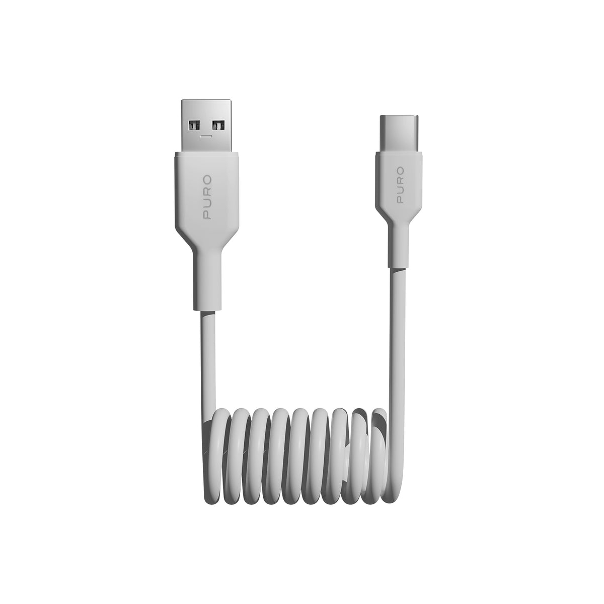 USB-A to USB-C TPU Spiral Cable, 1m