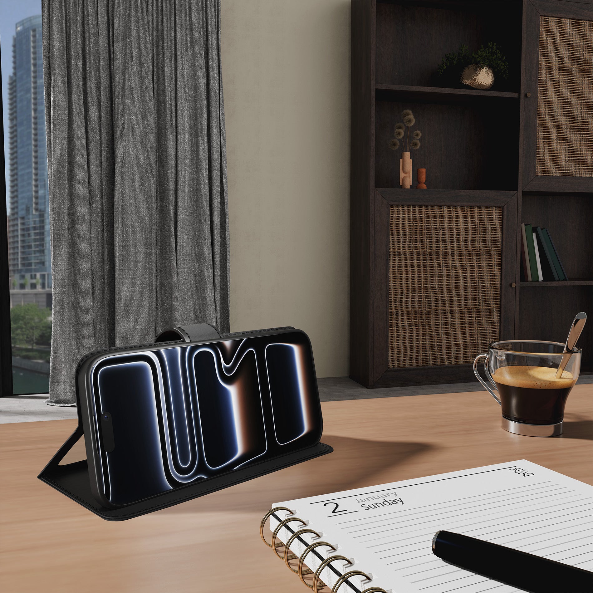 Custodia Wallet Stand per iPhone 17 Pro Max