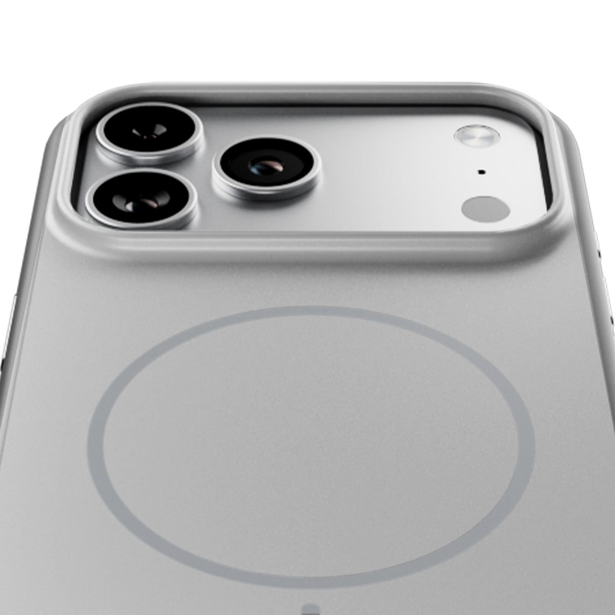 Two-tone Blend Mag case for iPhone 18 Pro/17 Pro, compatible with MagSafe, with a soft-touch finish and metallic-effect buttons