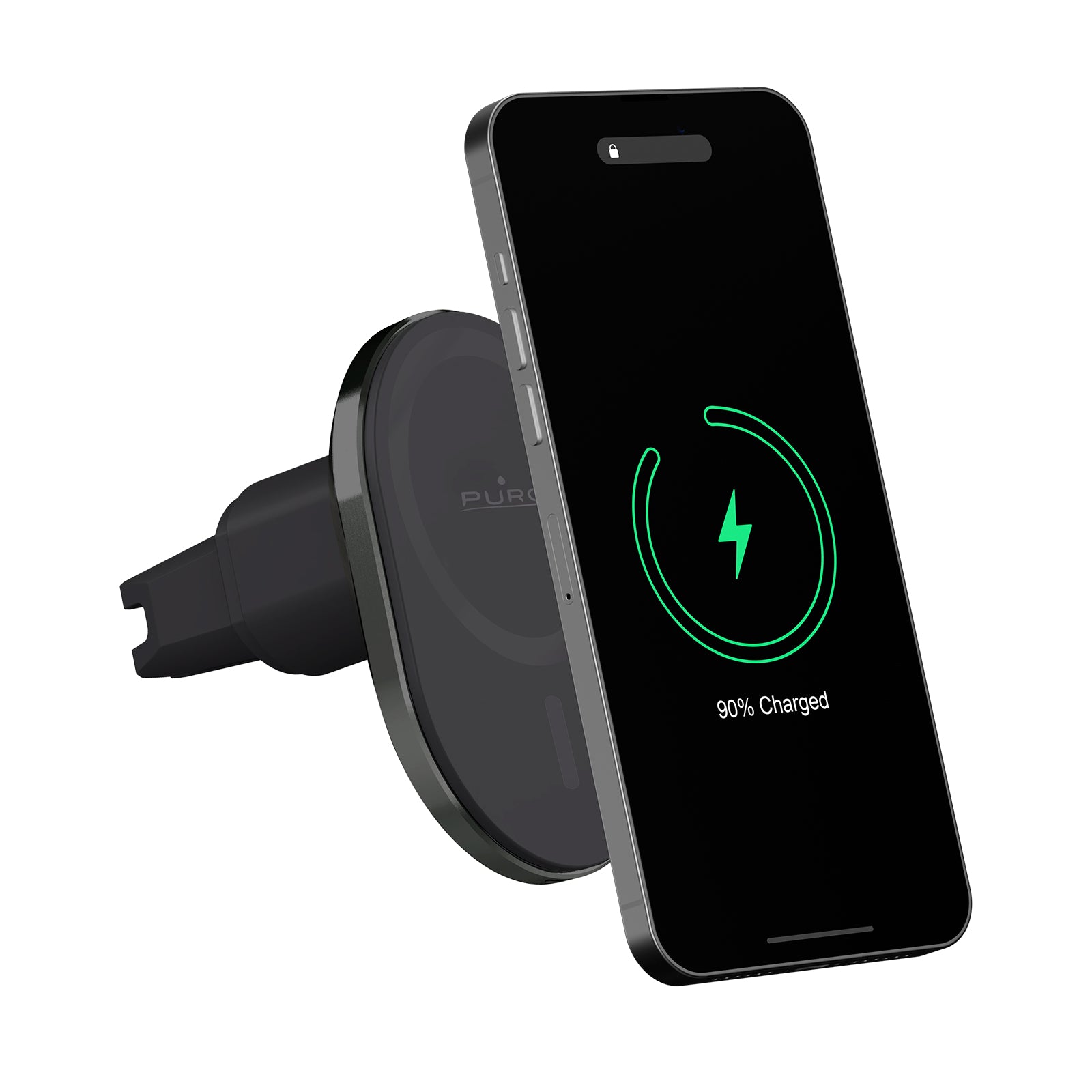 Support de voiture MAG PRO compatible MagSafe et chargeur sans fil 15W intégré