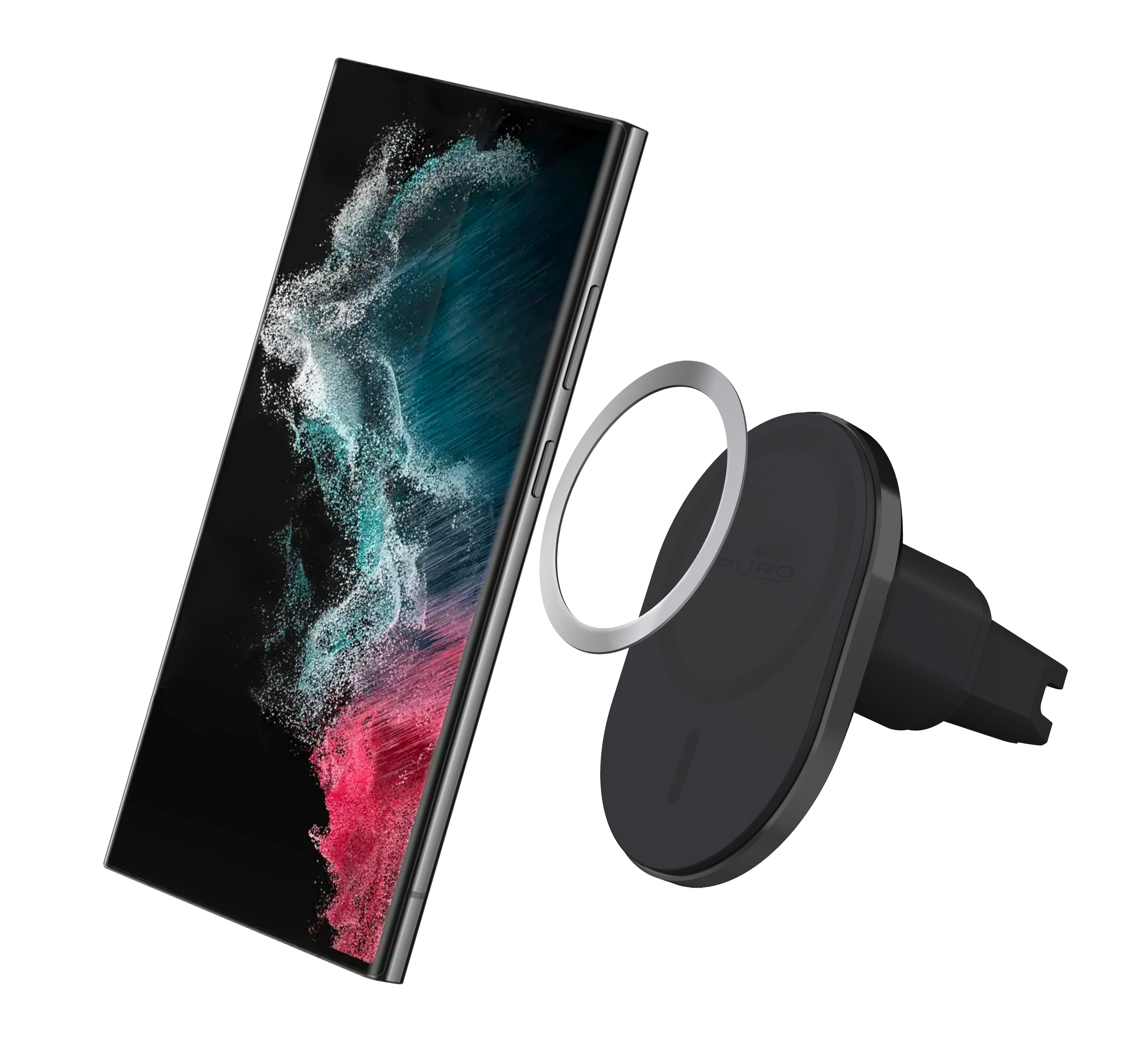 Support de voiture MAG PRO compatible MagSafe et chargeur sans fil 15W intégré