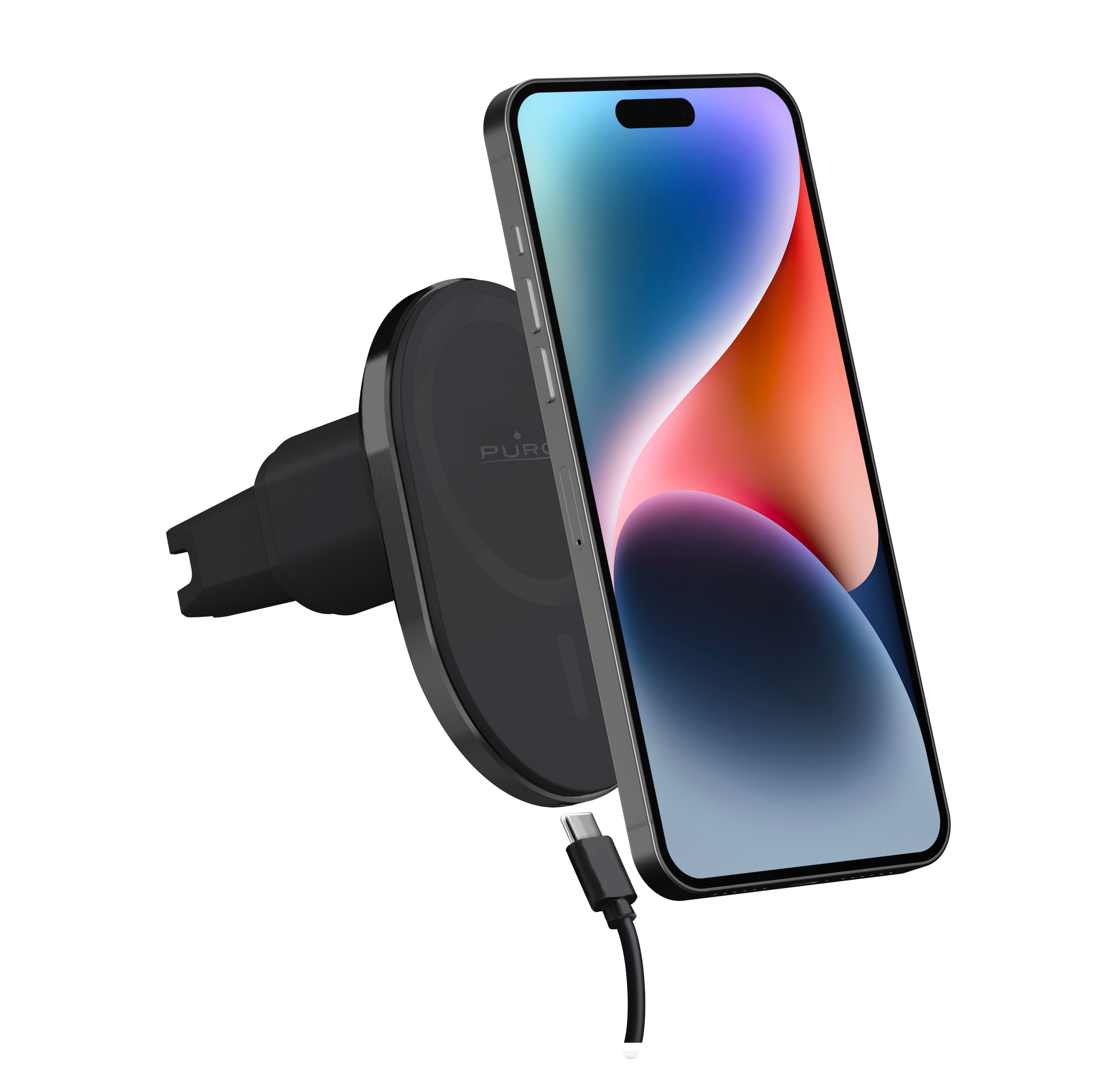 Support de voiture MAG PRO compatible MagSafe et chargeur sans fil 15W intégré