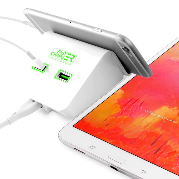 Station de charge, 2 ports USB pour smartphone, phablette et tablette