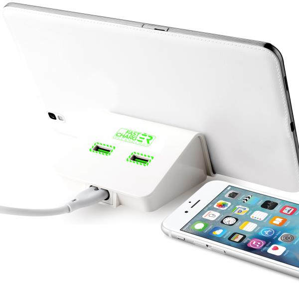 Station de charge, 2 ports USB pour smartphone, phablette et tablette