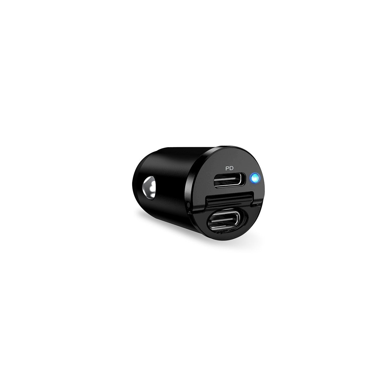 Mini Car Charger "Bullet" 2 Port USB-C Fast Charging and Power Delivery 30W