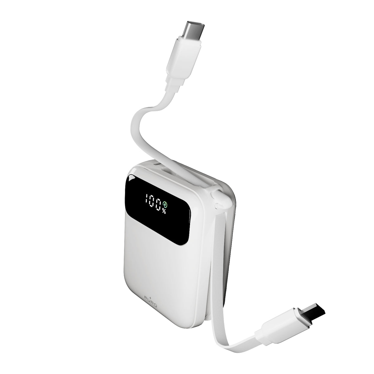Power bank 10000 mAh 20W LCD Power Duo 10, con cavi integrati e display