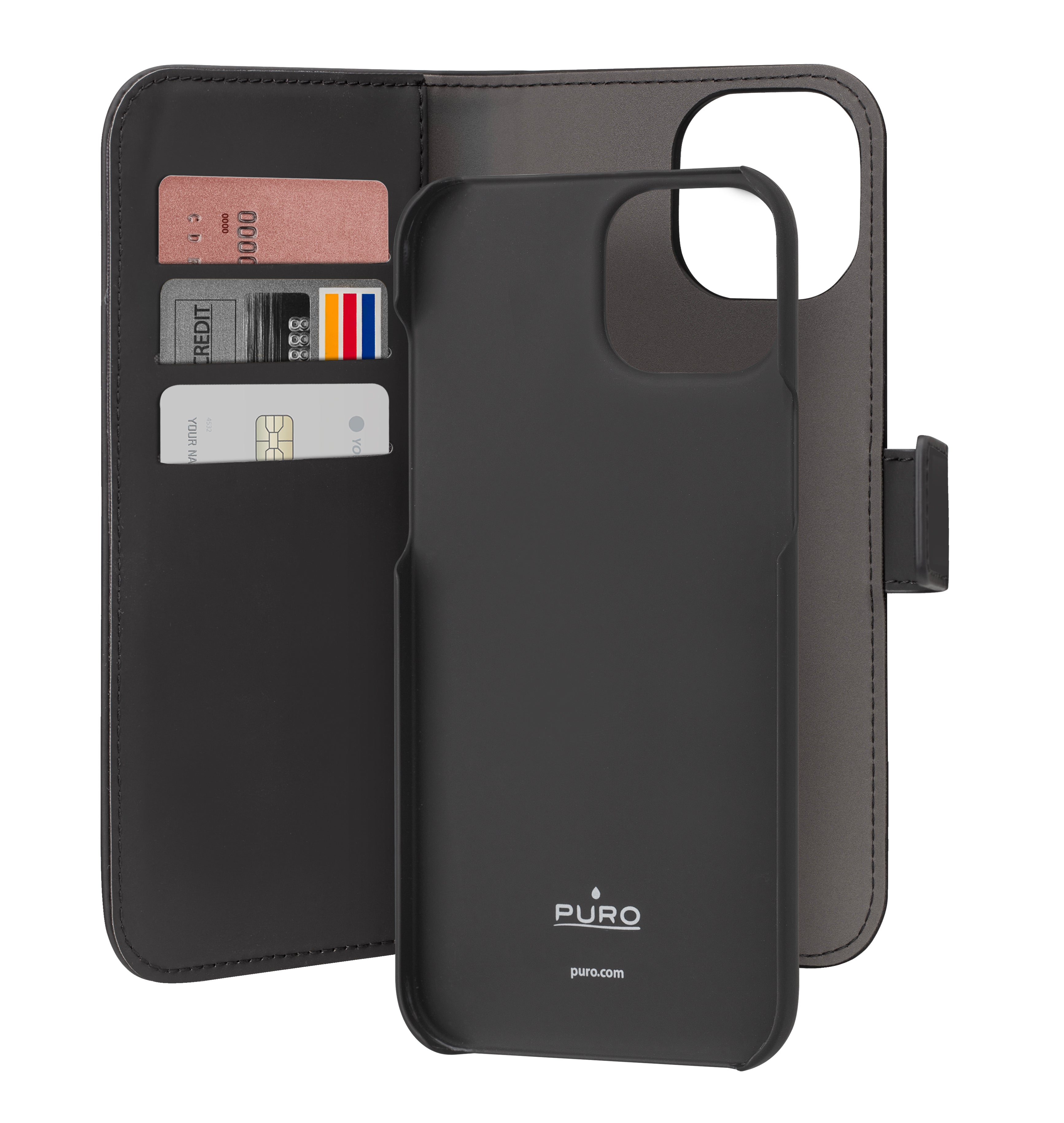 Custodia Wallet Detachable per iPhone 15