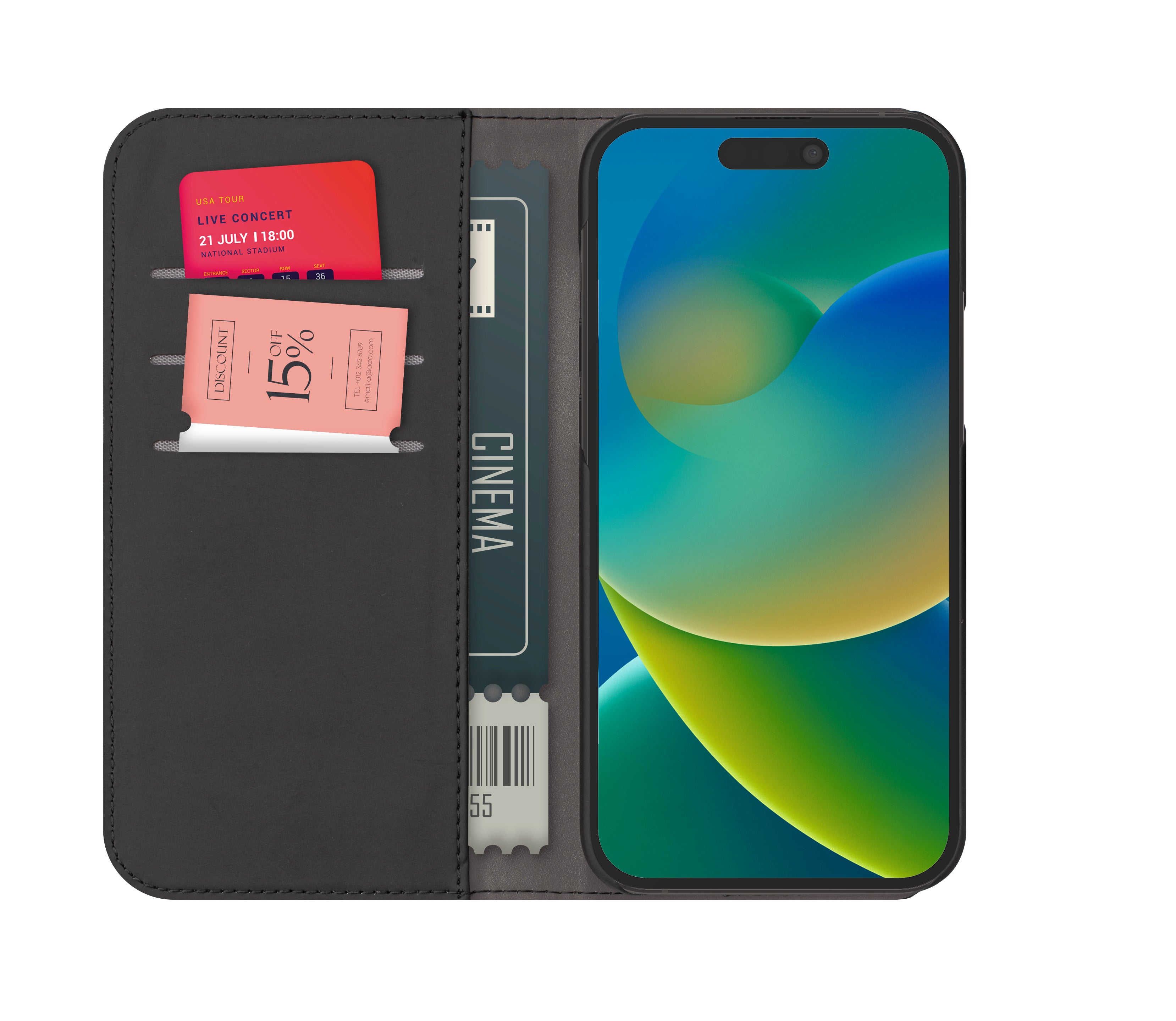 Custodia Wallet Detachable per iPhone 15
