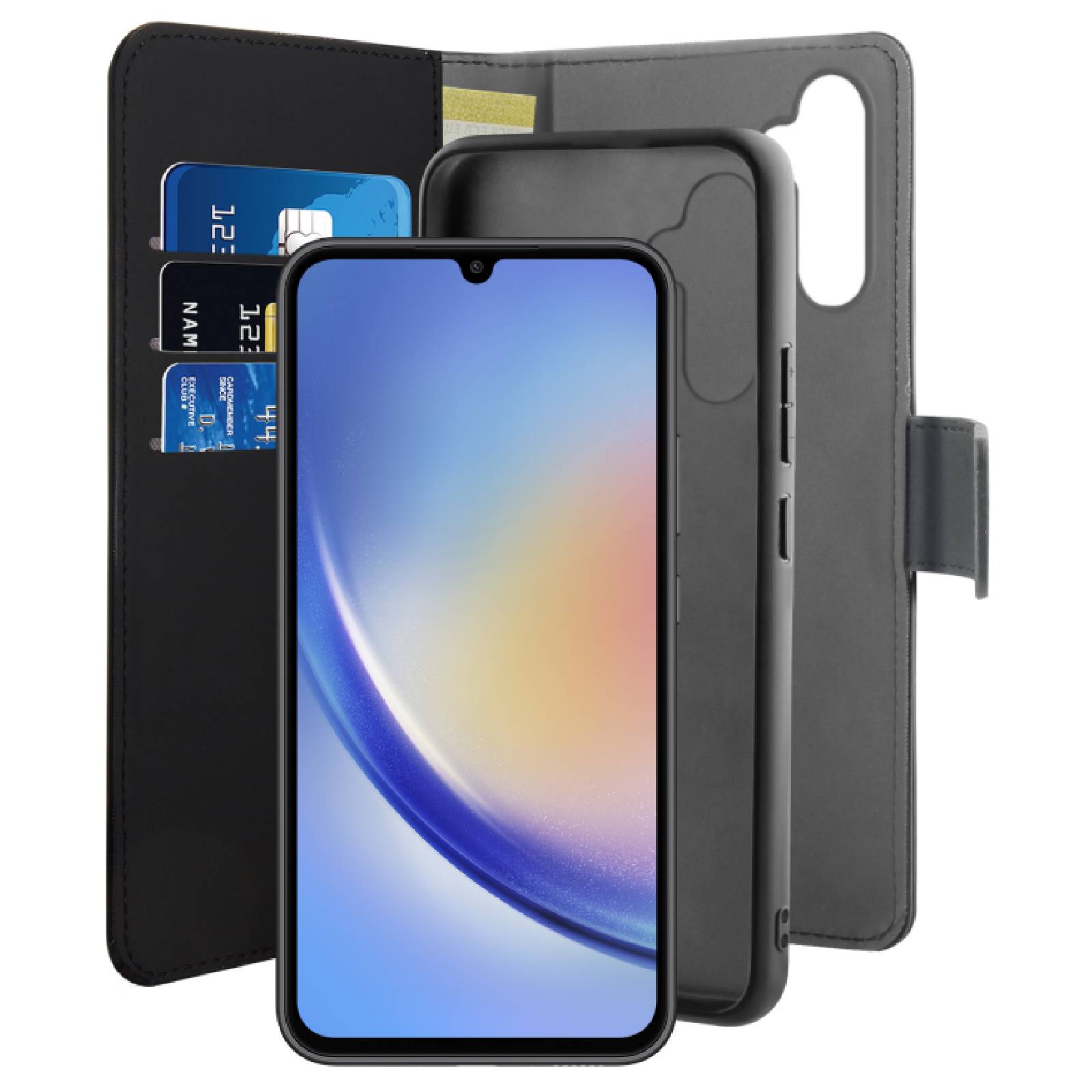 Étui portefeuille détachable pour Samsung Galaxy A34