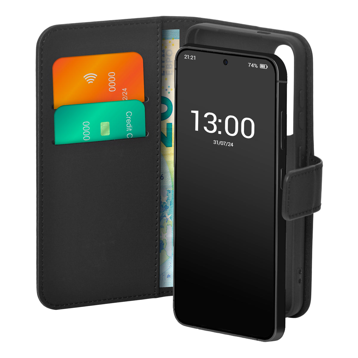 Étui portefeuille avec support pour Samsung Galaxy S24+