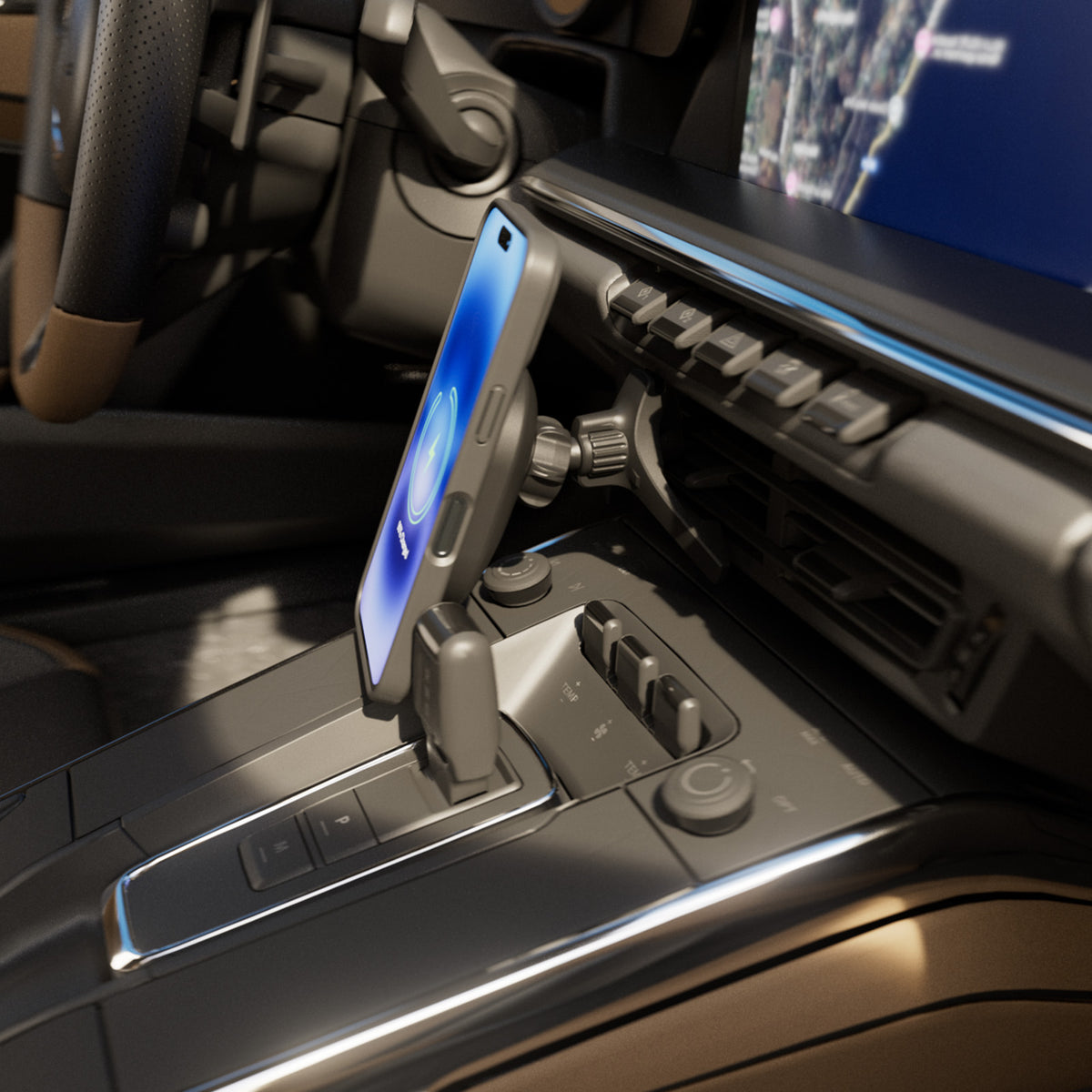 Power Mag Holder magnetic car mount with Qi2 wireless charging