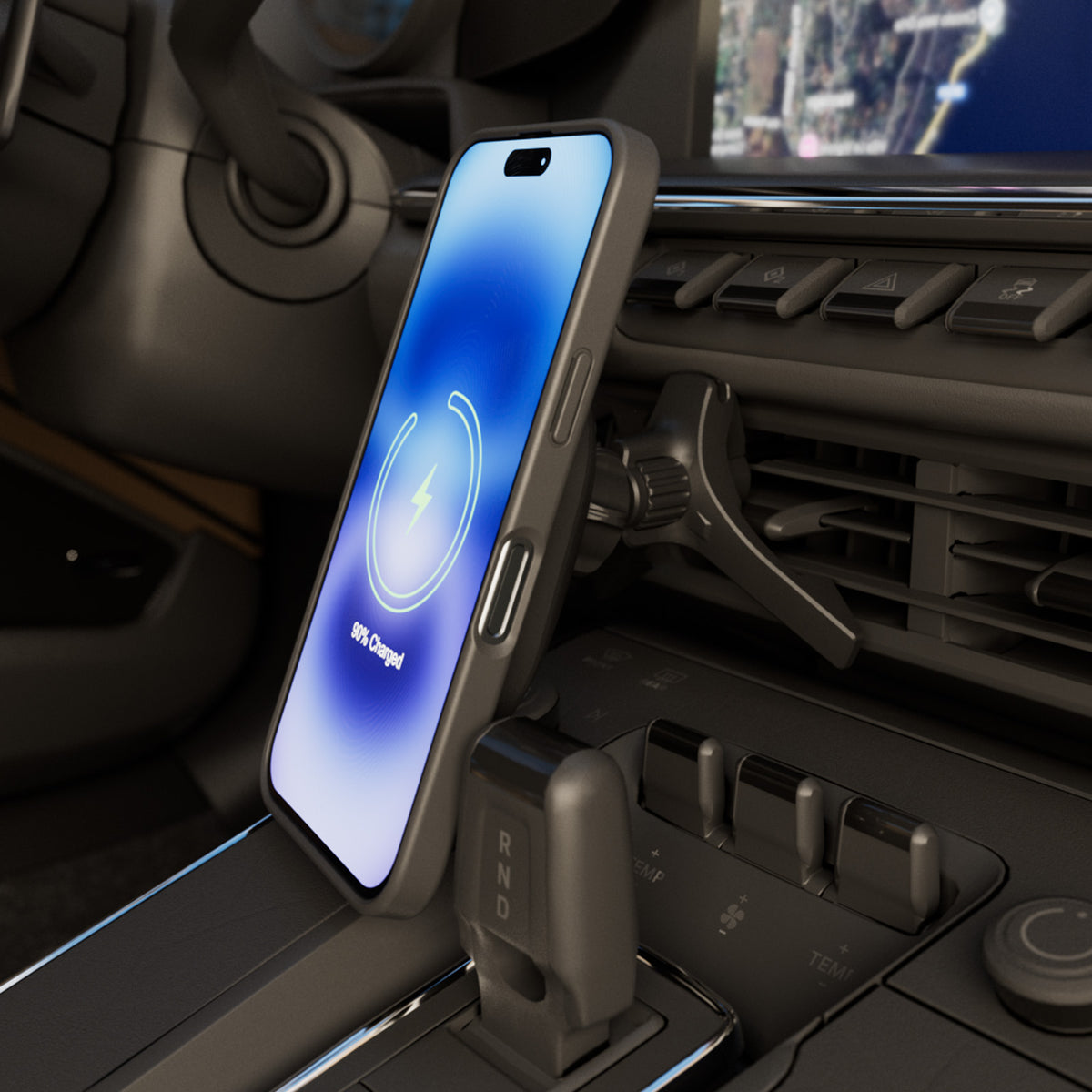 Power Mag Holder magnetic car mount with Qi2 wireless charging