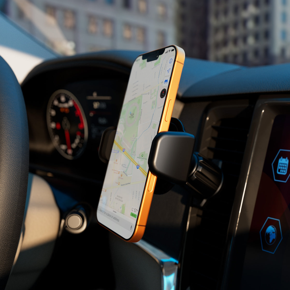 Car holder with adjustable hook and 360° rotation Road Grip