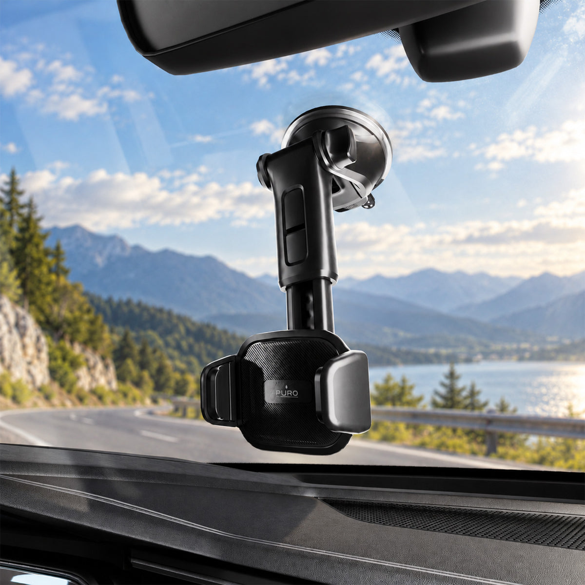Road Grip Flex car holder with suction cup for windshield and dashboard, 360° rotation