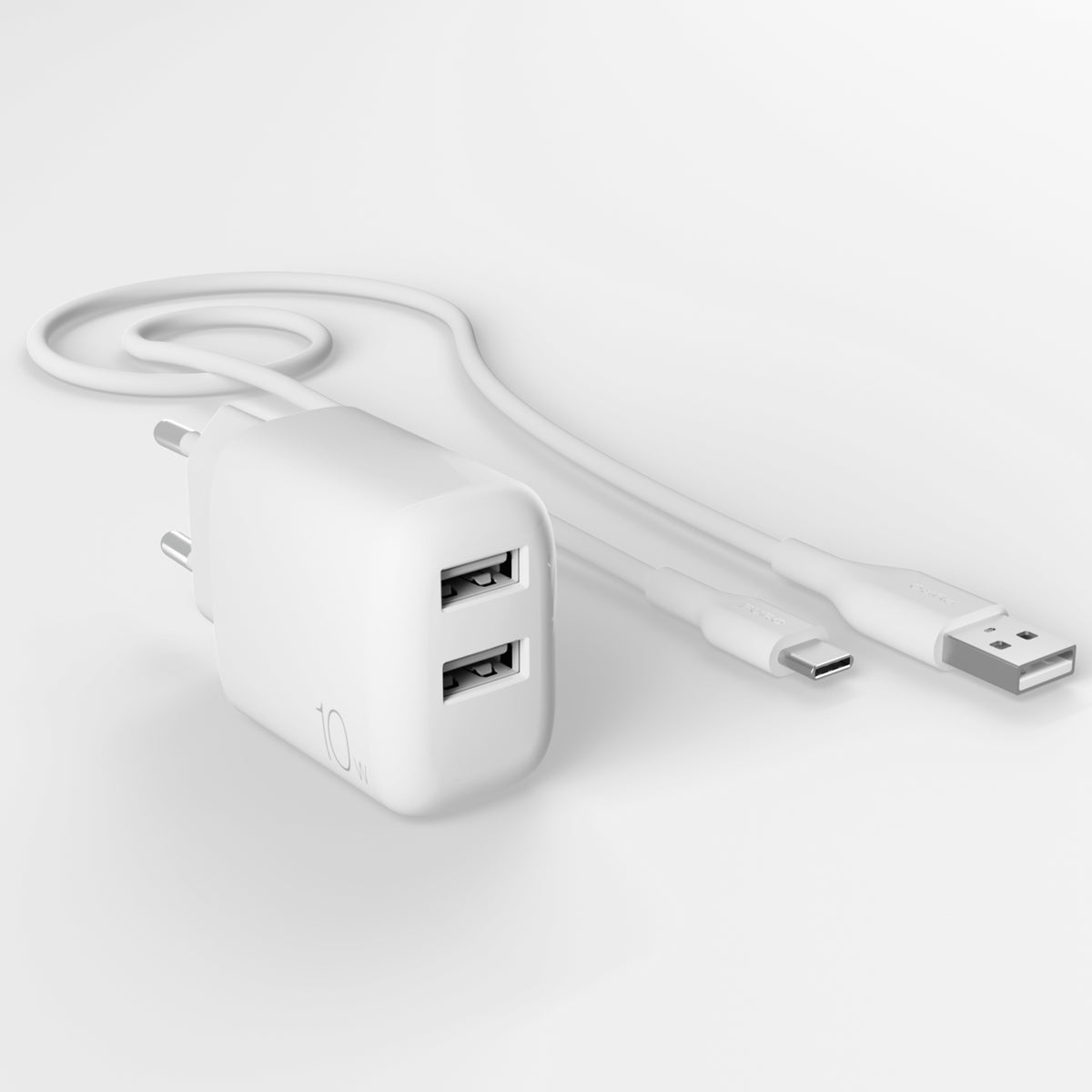 Kit d’alimentation : chargeur quotidien 2 ports USB-A + câble USB-A à USB-C