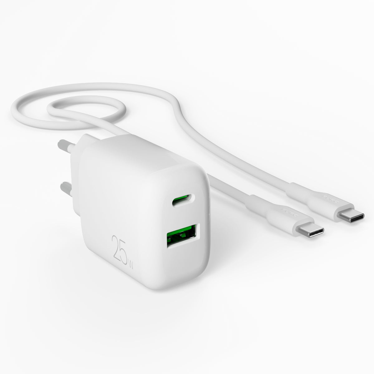  Kit charge 25W USB‑A/USB‑C + câble USB‑C