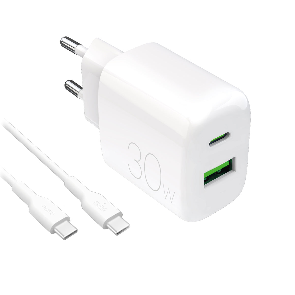  Kit charge 30W USB‑A/USB‑C + câble USB‑C