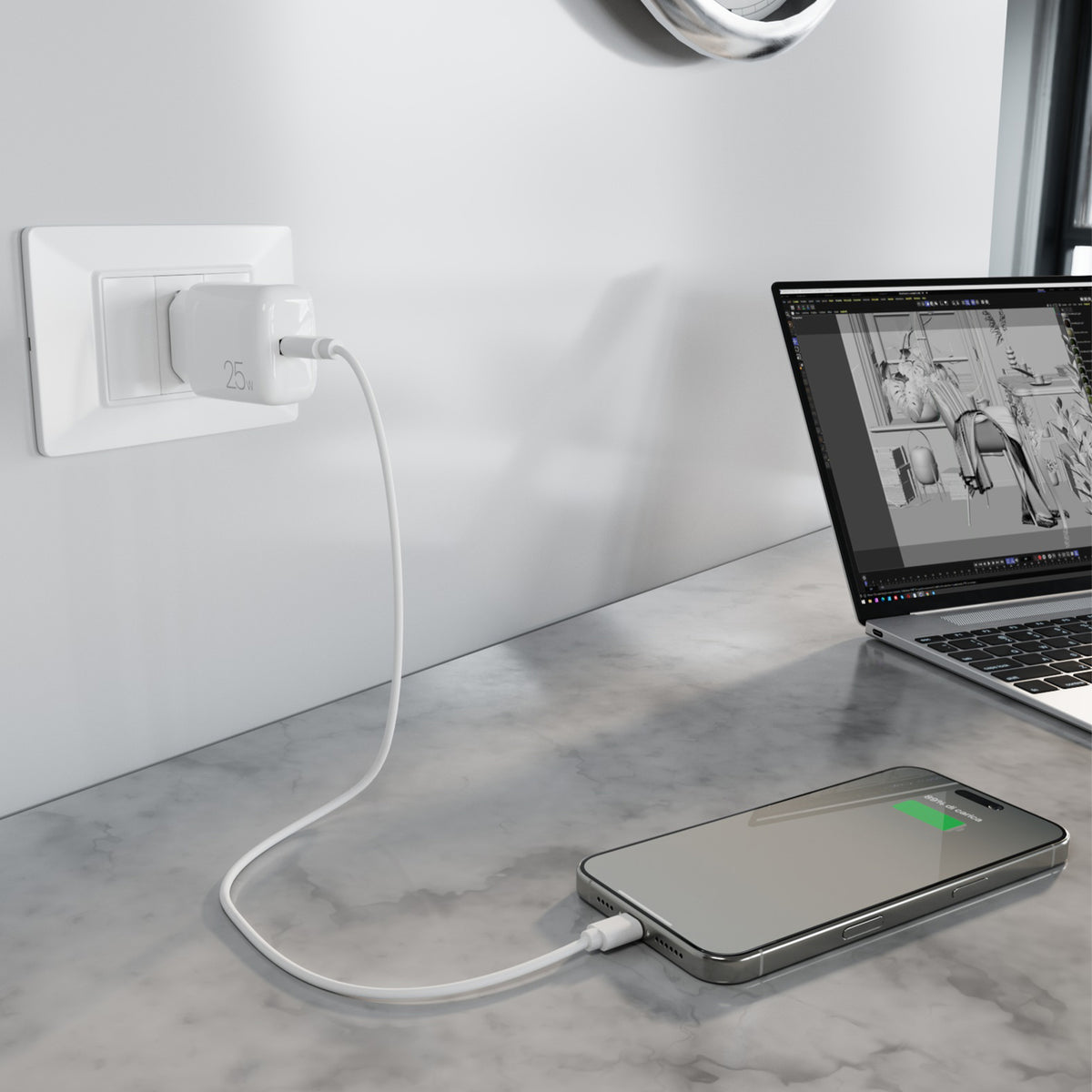 Chargeur mural DAILY 1 USB-C, 25W