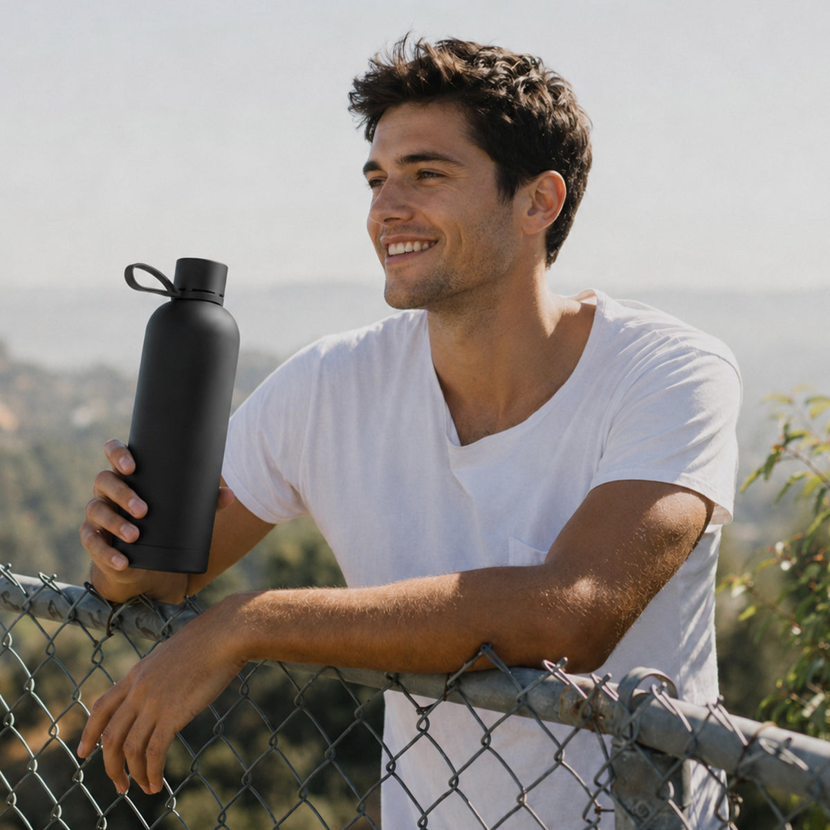 “Hydro 7” airtight, insulated water bottle, 750ml, stainless steel, soft-touch finish